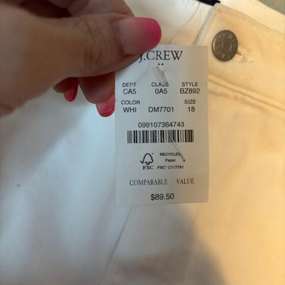 J.Crew Factory White Denim A-Line Mini Skirt 18 NWT High Rise Stretch - Picture 6 of 6